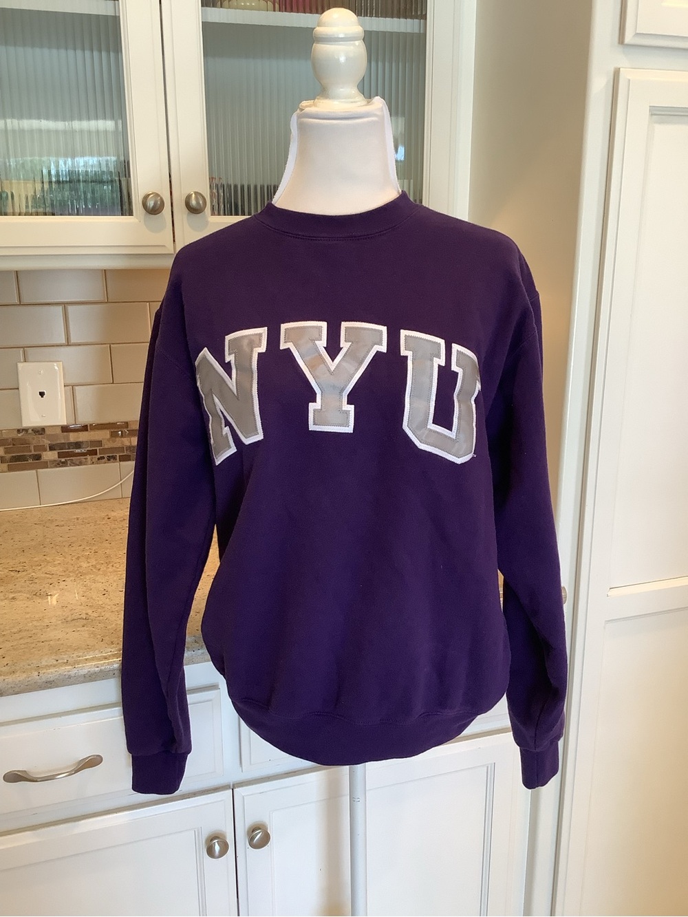 NYU Champion Purple Crewneck Sweatshirt Size Medium